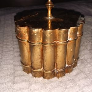 Brass Vintage Hinged Scalloped Box